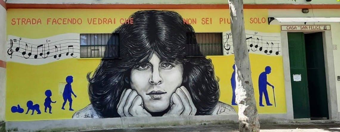 "Strada facendo", il murale a sorpresa per i 70 anni di Claudio Baglioni