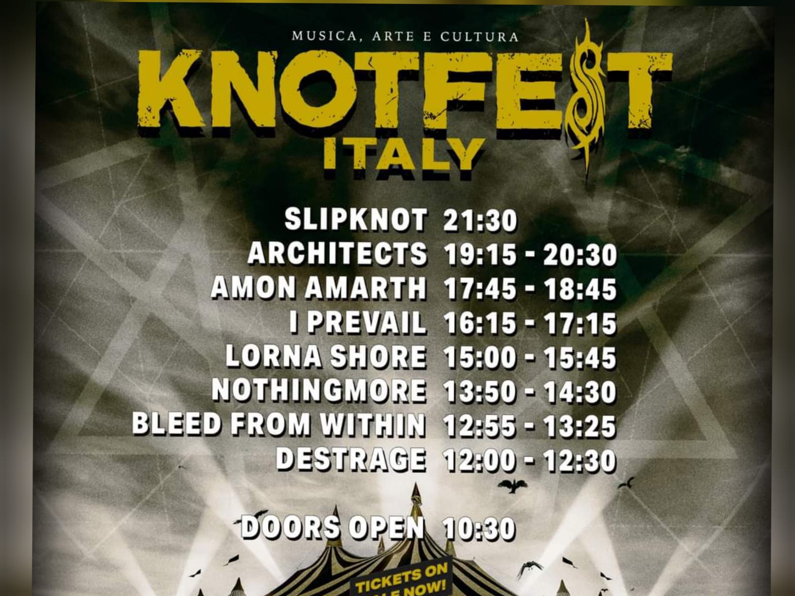 Knotfest, per la prima volta in Italia il festival creato dagli Splipknot